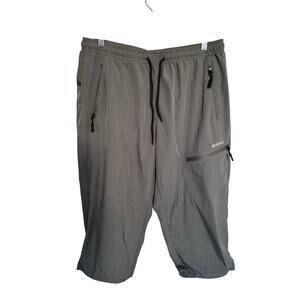 MOCOLY Womens Cargo Hiking Pants Capri Elastic  Quick Dry UPF Grey Size Large